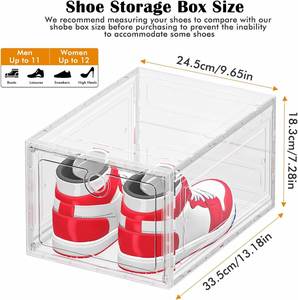 Stackable Magnetic Drop Front Single Tier Living Room <b>Shoes</b> Storage <b>Box</b> with Transparent Display and 17L Capacity for <b>Shoes</b> - Product Image 2