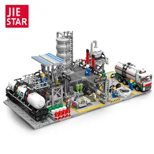 JIESTAR 2023 Diy Pretend Play Natural Gas Savings Center Laboratory Transport Station Model Novelty Building Block Set For Kids