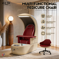 Chaise de pédicure de luxe inclinable à dossier haut avec massage pour salon de beauté - Offre spéciale
