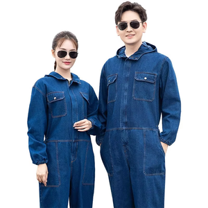 Tuta da Lavoro in Denim di Cotone Traspirante per Uomo e <span class=keywords><strong>Donna</strong></span>, Resistente all'Usura e allo Sporco, per Protezione del Lavoro e Saldatori - Product Image 4