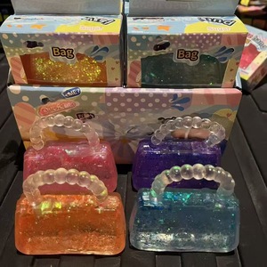 Juguete Sensorial Antiestrés de TPR con Forma de Bolso de Glitter y Azúcar de Malta, Bola de Compresión de Rebote Lento para Aliviar la Ansiedad, Juguete Sensorial Fidget W - Product Image 1