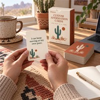Jeu de 30 cartes personnalisées d'affirmation et d'encouragement positif pour un progrès constant, 57x87mm, pour la réflexion et les cadeaux