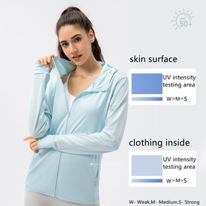Vêtements de protection solaire pour les sports d'été Upf 50 + Top de protection <span class=keywords><strong>anti</strong></span>-<span class=keywords><strong>UV</strong></span> à manches longues <span class=keywords><strong>Veste</strong></span> de protection solaire respirante pour femmes - Product Image 3