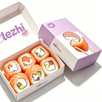 Boîte d'emballage en papier de luxe personnalisée pour gâteaux de sushi à emporter, boîte magnétique pour crêpes et sushis avec inserts et D