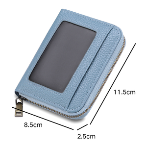 <span class=keywords><strong>Porte</strong></span>-cartes en microfibre à <span class=keywords><strong>fenêtre</strong></span> transparente créative, design décontracté multi-fentes pour cartes de visite, documents, clip portable - Product Image 2