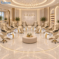 Fauteuil de massage pour pédicure de luxe commercial avec bain de pieds en cristal pour salon de manucure