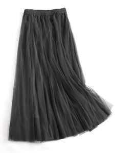 Robe unie en <span class=keywords><strong>tulle</strong></span> avec taille ajustable pour un effet amincissant, nouvelle <span class=keywords><strong>jupe</strong></span> longue style féerique, robe mi-longue - Product Image 6