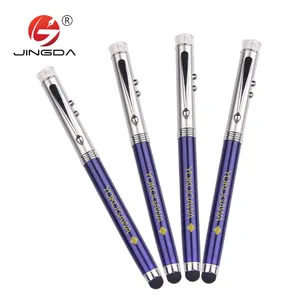Aluminum 4 in 1 stylus tip function for phone red laser pointer pen