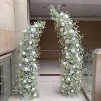 Maßgefertigter 1,9m+2,3m Hoher Schleierkraut-Blumenbogen Hintergrund Weiße Künstliche Blumen Hochzeitsbogen für Gartendekoration
