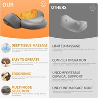 Coussin de massage cervical ergonomique, support de nuque, coussin chauffant, masseur USB pour le dos et la taille, pour la maison et le bureau