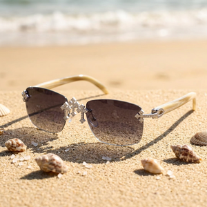 Gafas de Sol Rectangulares Sin Montura, Lentes con Gradiente Anti-Reflejante, Protección UV, Alta Calidad, Estilo Lujoso Unisex para Playa, Adultos - Product Image 3