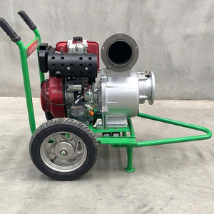 Pompe à eau diesel portable en alliage d'aluminium de 6 pouces avec cadre à roues, haute capacité de débit pour l'irrigation et le drainage - Product Image 1