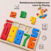 Jeu de puzzle en bois Montessori en gros pour l'apprentissage des nombres, jouet éducatif de correspondance des chiffres pour la motricité fine, OEM ODM