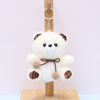 Porte-clés en peluche ours en peluche Songshan Toys, 12 cm, doux et moelleux, assis, pour la décoration de sacs et accessoires, vente en gros