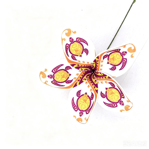 Pique à cheveux en mousse EVA motif <span class=keywords><strong>tortue</strong></span> tribale polynésienne, fleur de frangipanier hawaïenne pour fête de Luau sur la plage - Product Image 6