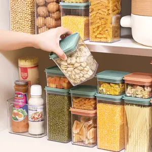 Mutfak BPA ücretsiz kutu plastik kuru gıda saklama kapları için hava geçirmez gıda saklama kapları Set