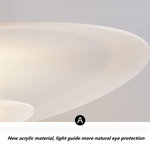 JYLIGHTING Acryl LED Pendel leuchte UFO Küchen leuchter Moderner Schalter Kontrollraum Bar Gold Finish Aluminium Restaurant Schwarz - Product Image 3