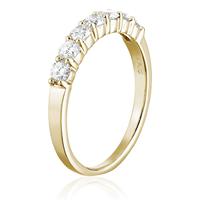 Bague d'anniversaire de mariage pour femme Bague de fiançailles ronde en or 18 carats avec diamants cultivés en laboratoire