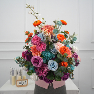 Centros de mesa coloridos para boda, arreglos florales en forma de bola, gran bola de flores artificiales de seda, rosas. - Product Image 1