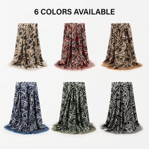 Custom Floral Gold Foil Satin Scarf 180×90cm Elegant <b>Silk</b>-Feel Printed Flower Pattern Shawl OEM Manufacturer for Women Fashion - Product Image 3