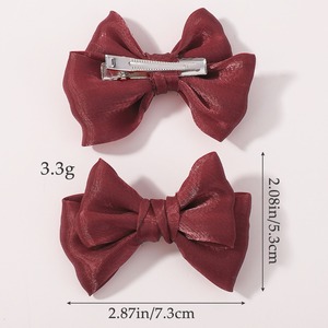 2pcs <span class=keywords><strong>Korean</strong></span> Cute <span class=keywords><strong>Baby</strong></span> Bangs Enten schnabel Haars pange <span class=keywords><strong>Set</strong></span> Kinder Haarschmuck für Mädchen Sweet Style Satin Bogen Haars pangen Schmuck - Product Image 4