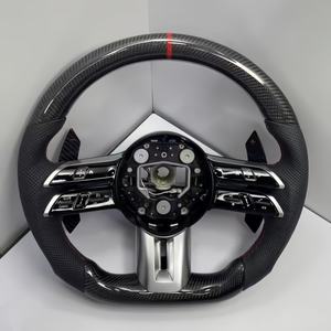 Volant en fibre de carbone de haute qualité pour <span class=keywords><strong>Mercedes</strong></span> Benz, avec poignée en cuir, acceptant la personnalisation en une seule pièce, vente directe d'usine - Product Image 3