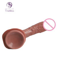 Consolador realista de gran venta, producto para adultos, Material de silicona de doble dureza con base de ventosa fuerte, Consolador de masturbación femenina