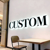 Panneau lumineux LED 3D publicitaire, panneau mural extérieur/intérieur, logo personnalisé, enseigne de magasin, étanche IP65, télécommande, bureau