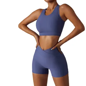 轭2022新到女士自有品牌定制超舒适开放式前罗纹前拉链健身运动文胸