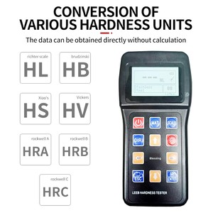 Testeur de dureté Leeb portable en métal avec capteur D, acier inoxydable, cuivre, échelles HL HB HV HRC HRA, 10 matériaux pour kit - Product Image 2
