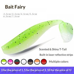 1 pièce Leurre de pêche souple flottant en TPR <span class=keywords><strong>35</strong></span>-75mm 0.3-2.8g, type Swim Bait à queue de pagaie et queue en T, pour Saumon, Brochet, Tilapia, en ruisseau, lac, rivière - Product Image 4