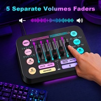 Consola Mezcladora de Audio Profesional para Juegos con Entrada XLR y Alimentación Phantom de 48V para Transmisión en Vivo y Podcasting