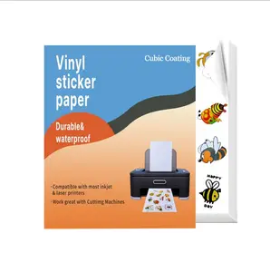 A4 A3 8,5*11 papel autoadhesivo imprimible extraíble y reutilizable hoja adhesiva papel adhesivo de vinilo para inyección de tinta láser