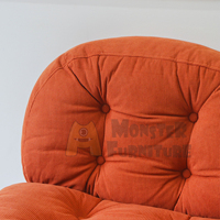 Ensemble chaise et ottoman Le Muse en tissu velours côtelé, hauteur réglable, base stable, relaxation polyvalente, style moderne, matériau polyester
