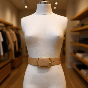 Cintura in tessuto con fibbia quadrata in metallo, larghezza 3,5 cm, design fantasia, accessorio moda da donna - Product Image 3