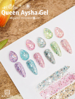 Vernis Gel BD Queen Aysha OEM en Gros, Kit de Vernis Gel Pailleté pour Salon de Beauté, Gel UV Streamer 15ml, Vernis Gel Marque Privée
