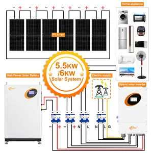 Sistema solar para el hogar Ibrido de 5000 Вт 5 кВт 10 кВт 15 кВт 20 кВт Планта солнечная панель пара casa solar placa комплект componado для дома