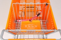 Chariot de courses pliable en métal et plastique galvanisé, écologique et durable, 180 litres, pour supermarché