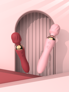 Rosen-<span class=keywords><strong>Vibrator</strong></span> Doppelendiger Silikon 100% Wasserdichter Kopf Vibrierender Zauberstab Vibratoren Sexspielzeug für Frauen - Product Image 6