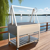 Grille à charbon de bois en acier inoxydable 304, grille à charbon de bois réglable, barbecue extérieur
