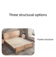Lit plateforme de rangement en bois massif moderne en gros, taille king size et queen size, avec cadre personnalisable pour meubles de maison