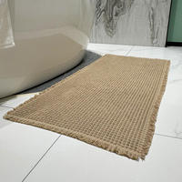 Tapis de bain FIGOO de luxe en microfibre douce à motif gaufré, antidérapant, écologique, avec logo personnalisé