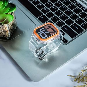 TPU Clear Glacier Strap Étui de protection antichoc anti-chute pour <span class=keywords><strong>Apple</strong></span> <span class=keywords><strong>Watch</strong></span> 10 42mm 46mm <span class=keywords><strong>Transparent</strong></span> Case <span class=keywords><strong>Bracelet</strong></span> Wrist Band - Product Image 5