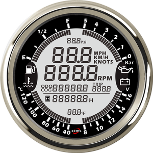 Nuevo Medidor Multifunción ECMS Negro de 85 mm, 8-16 V, 5 Bares, Resistente al Agua IP67, <span class=keywords><strong>Bisel</strong></span> de Acero Inoxidable 316L, <span class=keywords><strong>Instrumentos</strong></span> para Barcos - Product Image 2