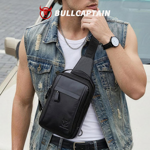 Bolso Bandolera de Cuero Genuino BULLCAPTAIN para Hombre, Bolso de Hombro de Moda, Bolso Cruzado Vintage para Viaje - Product Image 2