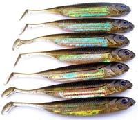 Machine d'appât souple pour la pêche, leurre en caoutchouc pour attraper des poissons comme les bars, queue en T, en forme de ver, 75mm, 2g