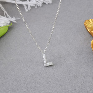 ส่วนบุคคลแฟชั่น925เครื่องประดับเงินสเตอร์ลิงชุบเงิน L ชื่อตัวอักษร L เริ่มต้นผู้ชายและผู้หญิงตัวอักษรสร้อยคอตัวอักษร - Product Image 4