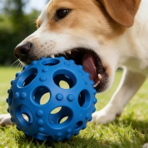 Giocattolo da Masticare per Animali Domestici Personalizzato, Palla in Gomma Cava per Dispenser di Cibo, Giocattoli in Gomma per la Pulizia dei Denti dei Cani - Product Image 1