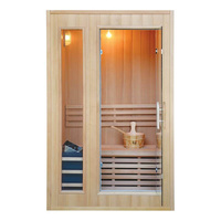 Sauna Uap Basah Rumahan untuk 2 Orang, Sauna Finlandia Hemlock untuk Pemulihan Setelah Berolahraga
