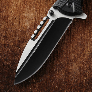 Cuchillo Plegable Táctico de Supervivencia Bochen para Caza y <span class=keywords><strong>Bushcraft</strong></span>, Hoja de Acero Negro, Mango de Plástico con Cuerda - Product Image 6